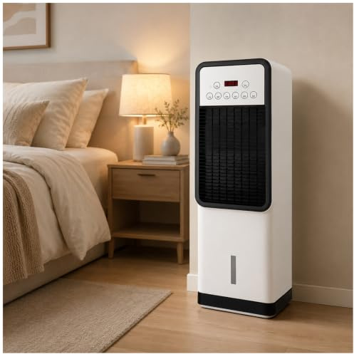 LADECNERHT Condizionatore Portatile, Solo Raffreddamento, Raffrescatore Evaporativo Senza Tubo, Serbatoio 2l, Telecomando, 4 modalità, Timer 8h, per Stanze Fino a 30 M²