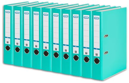 Elba Ordner A4, Smart Pro, 5 cm schmal, Kunststoff außen, mint, 10 Stück