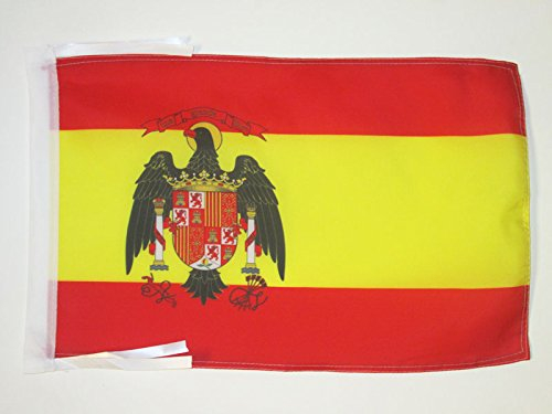 BANDERA de ESPAÑA 1977-1981 45x30cm - BANDERINA ESPAÑOLA CON AGUILA 30 x 45 cm cordeles - AZ FLAG