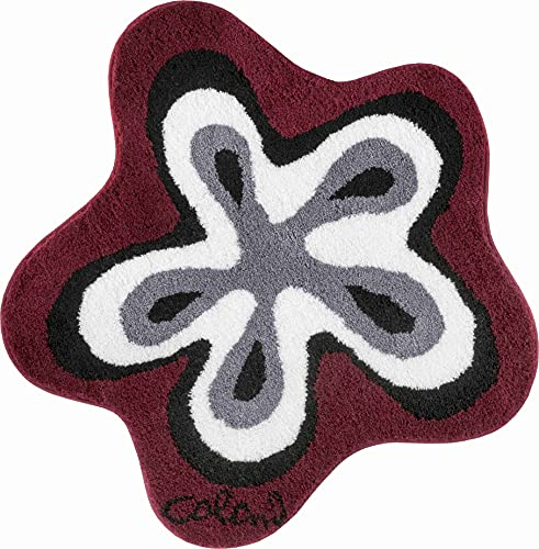 Grund COLANI Exklusiver Designer Badteppich 100% Polyacryl, ultra soft, rutschfest, ÖKO-TEX-zertifiziert, 5 Jahre Garantie, Colani 1, Badematte 80 cm rund, rot