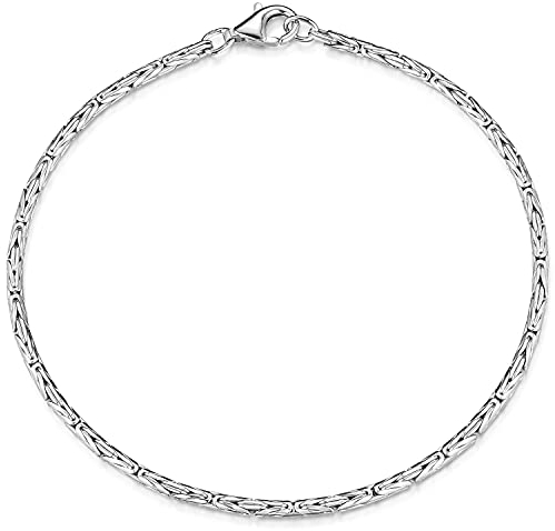 Materia Damen Armband Silber 925 Königskette 2,5mm 6,8g rhodiniert 17cm lang SA-31-17