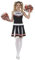 Smiffys Cheerleader-Kostüm, Schwarz, mit Kleid und Pom Poms