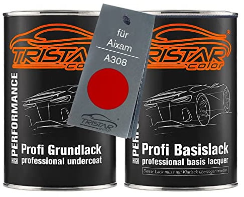 TRISTARcolor Peinture voiture Pots pour Aixam A308 Rouge Candy Nacre 2,0L | Rouge Nacre, Kit peinture de fond + base, prêt à l'emploi