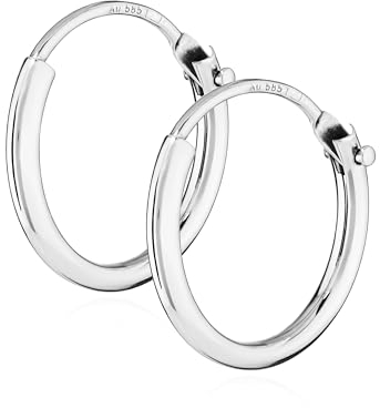 NKlaus Paar 585 Gold weißgold Creolen Ohrringe Ohrschmuck rund Goldohrringe 13mm 2572