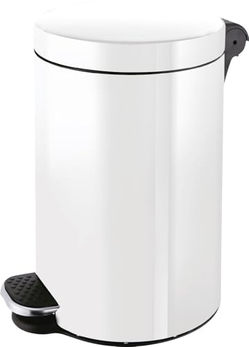 helit H2404205 - Silberionen-Tretabfallbehälter, „the knight“, 20 Liter, weiß