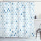 ABAKUHAUS Tropfen Duschvorhang, Regentropfen weiß Navy, Stoffliches Gewebe Badezimmerdekorationsset mit Haken, 175 x 220 cm, Hellblau Weiss