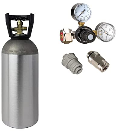 CO2 Druckminderer inkl. 2 kg CO2 Flasche geeignet für Quooker System Wassersprudler Sprudelsystem Sprudelgerät Sprudler