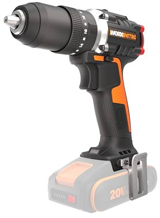 WORX Nitro WX355.9 Profi Akku Schlagbohrschrauber – bürstenloser Motor – 55Nm, Schlagzahl 33600/min, Leerlaufrehzahl 0-500/0-2100 U/min – leicht & kompakt – LED Licht – ohne Akku & Ladegerät