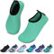 SAGUARO Kinder Badeschuhe Jungen Aquaschuhe Mädchen Schnell Trocknend Strandschuhe Atmungsaktiv Wasserschuhe Surf Yoga Neoprenschuhe,Grün Gewellt,Gr.32/33 EU