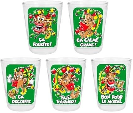 Ebiz Verres shooter rasta (lot de 5) shot humoristique