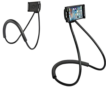 Support Telephone,360° Rotatif Support Autour Cou Flexible Mobile Phone Holder Stand Lazy Bracket pour lit Multifonction Support Smartphone Bureau Réglable Support (Noir)