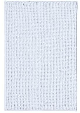 Decomira Badematte rutschfest | Als Badteppich Set kombinierbar | Badezimmer-Teppich Bad-Vorleger waschbar aus Chenille | Duschvorleger für Dusche, Badewannen, WC Deko | Weiss - 50x80 cm