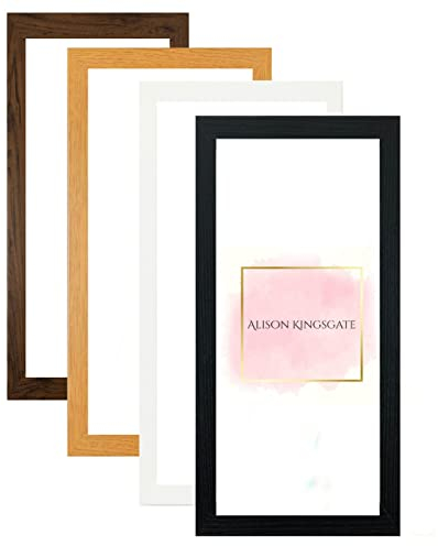 Modern Black 50x100cm Frame - Large Picture Frames With Safe Perspex Front & Wall Mounting - Use As 50 x 100 Frame - large photo frame - Wooden Frames (100 x 50 CM (39.3x 19.7), Black)
