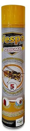 Cisa Adriatica Srl Insetticida Vespa spray schiuma ad azione immediata, erogatore speciale fino a 5 metri, formato 750 ml