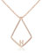 Clearine S925 Silver Ring Holder Necklace Rose Gold Letter H Geometric Pendant Wedding/Engagement/Birthday/Valentines Day/Christmas/Mothers Day Jewellery Gift for Women Wife Girlfriend Mom