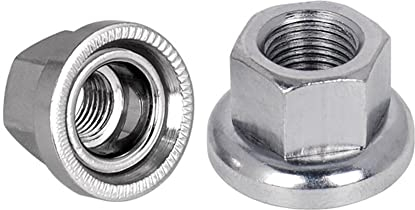 Fahrradnabe Flanschachsmutter M9 M10 3/8Zoll Fahrrad Nabe Achse Schraube Muttern Kohlenstoffstahl Sicherungsmuttern Sechskantflanschmutter für Fahrrad Motorräder,M10