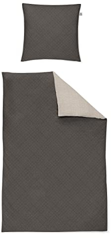 Irisette Bettwäsche Edel-Flanell braun Größe 155x220 cm (80x80 cm)