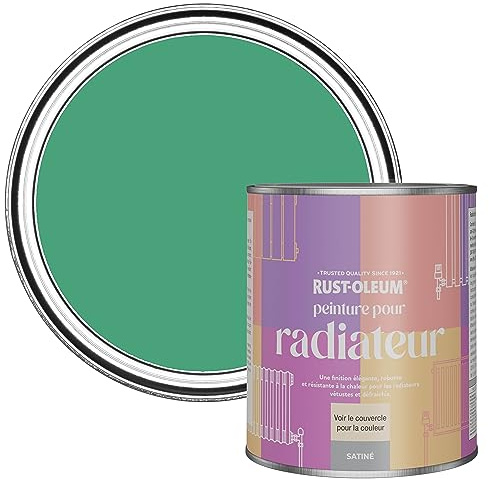Rust-Oleum Green Heat Resistant Radiator Paint in Satin Finish - Emerald 750ml