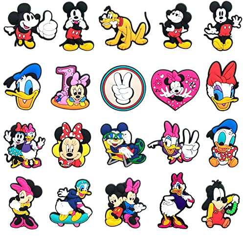 20 Stück Schuhanhänger,Cartoon Schuhanstecker,PVC Schuhdekoration,Verschiedene Form Schuhe Charms Niedliche,Einheitsgröße,Schuhschmuck für Kinder Erwachsene