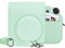 MUZIRI KINOKOO Tasche für Instax Mini 12/Fuji Mini 12 Sofortbildkamera, PU Leder Schutzhülle für Instax Mini 12 mit Fototasche - Verstellbarer Schultergurt - Grün