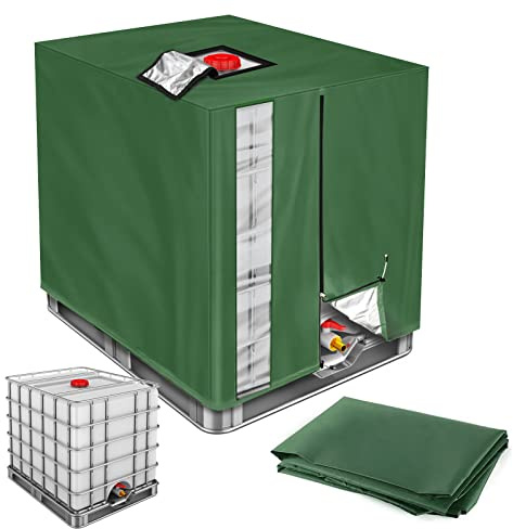 IBC Tank Abdeckung 1000l Wassertankabdeckung Container Cover Ibc Container Anti-Uv Schutzhülle Upgrade 420d Wasserdichte Schutzplane120x100x116cm
