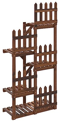vidaXL Soporte para flores madera maciza de abeto 60x25x130 cm