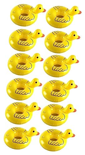 TOYANDONA 12stücke Aufblasbare Getränkehalter Entenform Wassersport Für Pool Schwimmende Getränkehalter Für Sommerpartys Und Badespaß Für Erwachsene
