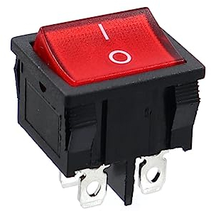 WITTKOWARE Kontroll-Wippenschalter, 22x19mm, 2-polig, EIN/AUS, 6A/250V, I/O, beleuchtbar, Snap-In, rot