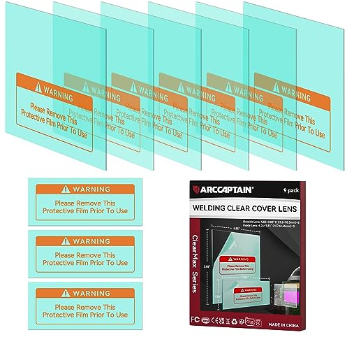 ARCCAPTAIN 6PCS Normales Sichtfenster äußere Ersatzlinse und 3PCS innere Ersatzlinse für HSH-S800 Schweißhelm