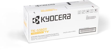 Kyocera TK-5380Y Original Toner Drucker Gelb 1T02Z0ANL0, 10.000 Seiten | Drucker Toner kompatibel für PA4000cx, MA4000cix und MA4000cifx. Tonerkartusche