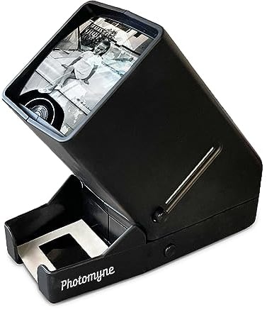 35 mm Dia-Viewer, Film-Negativ-Betrachter mit 3-facher Vergrößerung, LED-Licht beleuchtete Anzeige, USB- oder batteriebetrieben