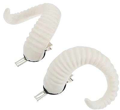 IWOWHERO Horn Hair Clips Artificial Ram Horns Hairpins Fancy Devil Headwear Cosplay Halloween Costume Party Hair Accessories for Women Men