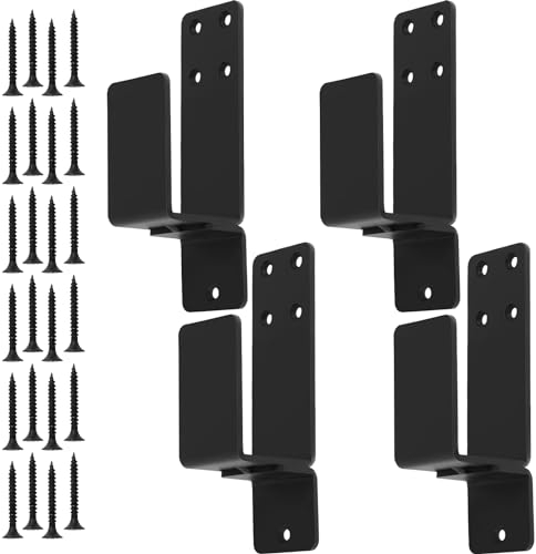 Jetcloud Barricade Lot de 4 Barres de sécurité en Acier au Carbone pour Maison, Grange, Garage, Portail (Noir) 18 x 11 x 5 cm