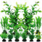 QUOZUO Aquarium Decoration Plante, 10 Pièces Vert Plantes Artificielle Aquarium Deco, Terrarium Plante Décoration pour Aquarium