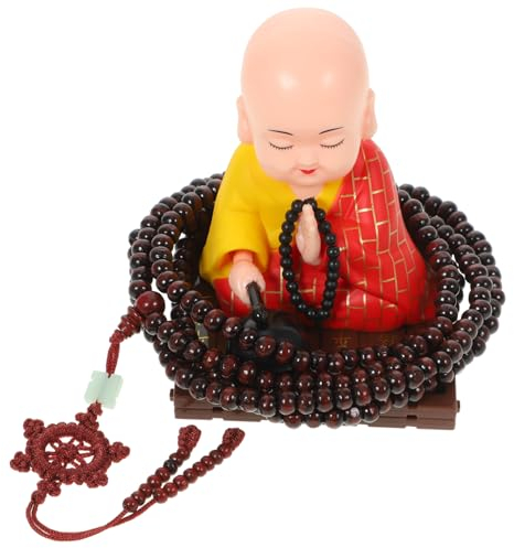 IMIKEYA Auto-Innendekoration Auto-Armaturenbrett Kung-Fu-Mönch Auto-Armaturenbrett-Schaukel kleine Mönchsfigur Miniatur Skulptur Wagen Innenraum des Autos Baby Buddha-Statue Harz