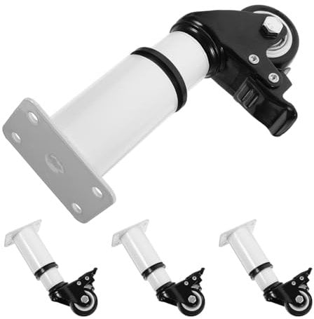 Housoutil 4pcs Metal Desk Legs Adjustable Wheels for Table Caster Wheels Replacement Legs for Furniture