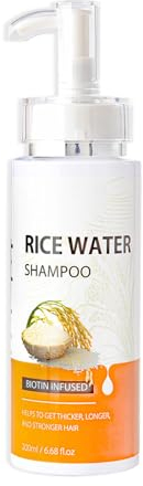 Vawolecy Reiswasser Haarwuchs-Shampoo für dünner werdendes Haar und Haarausfall, fördern das Haarwachstum, reparieren geschädigtes Haar 200ml