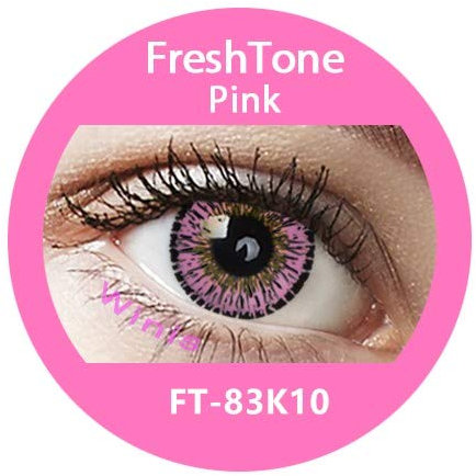lentilles de couleur rose 3 tons annuelles souples valables 1 an sans correction neuves contact eye to eye pink