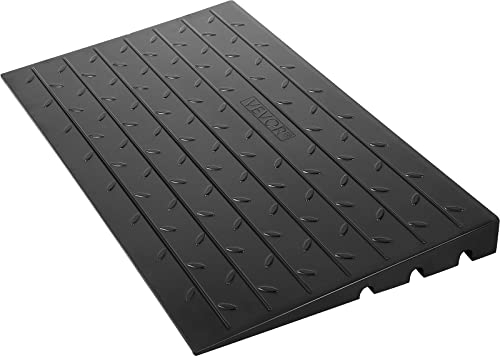 VEVOR Schwellenrampe aus Gummi, Türschwellenrampe mit 6,5 cm Steigung, 3-Kanal-Kabelabdeckung, Feste Schwellenrampe aus Gummi, mit Einer Tragfähigkeit von 1000 kg für Rollstühle und Roller
