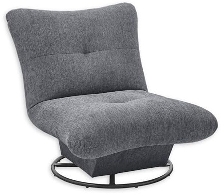 MARANELLO Sessel Wohnzimmer, Anthrazit - Bequemer Fernsehsessel Relaxsessel drehbar - 96 x 75 x 93 cm (B/H/T)