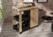 Forte Home BAR Barschrank 70 80, Schrank mit Rollen und 2 Türen, Barmöbel, Wohnzimmerbar, Barzimmer, Holzwerkstoff, Artisan Eiche/Schwarzeiche Holzdekor, 77 cm breit x 88,2 cm hoch x 42 cm tief