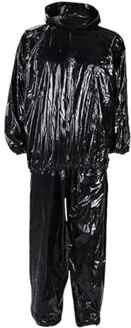Zofedap Hochleistungs Schwitzanzug für Herren Damen Saunaanzug PVC Schwitzanzug 2 Teilig Abnehmen Sauna Suit Hoodie Trainingsanzug Sweatsuit Jogginganzug Fitnessstudio, Fitness, Laufen, Yoga