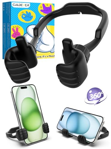 Stocking Fillers for Teenage Boys Mens Gifts for Girls Phone Stand for Desk | Gifts for Christmas Men Women Dad Mum Xmas Presents for Teen Boys Girls Thumbs Up Lazy Phone Holder Stand 1 Pack Black