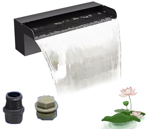 Wasserfall-Brunnen-Set, Wasserüberlauf für Koiteich, Pool-Sprinklerbrunnen, Teich-Wasserfall-Überlauf aus Edelstahl, Pool-Brunnen für oberirdische Pools, für Garten-Wasserfall, Terrassenschw