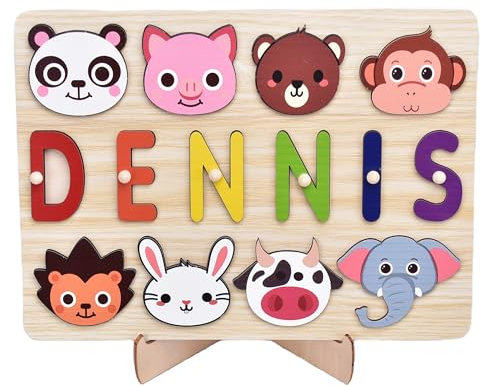 Name Puzzle für Kleinkinder, Montessori-inspiriertes Holzspielzeug, personalisiertes Puzzle für Kinder von 1-3 Jahren, Geschenkidee für Babys zu Ostern oder zum 1. Geburtstag