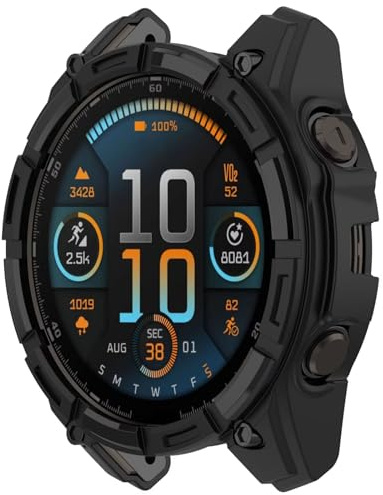FTRONGRT Hülle Kompatibel mit Garmin Enduro 3, Weiches TPU, Kratzfest, Betrachten Schutzhülle Kompatibel mit Garmin Enduro 3. Schwarz