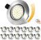 fosfor LED Einbaustrahler 230V Dimmbarer, 25mm Einbautiefe, 600LM, IP44 Spritzwassergeschützt, 5W Ersetzt 50W Halogenstrahler, 12er Set, für Küche, Badezimmer, Wohnzimmer (Neutralweiß 4500K, Silber)