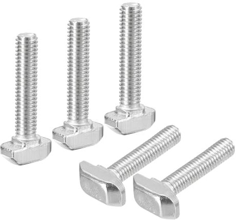 QUARKZMAN 10Pcs Boulons en T à Tête de Marteau M6 x 30mm, Boulon en T à Visser pour Profilé en Aluminium à Rainure en T de la Série 3030, en Acier Inoxydable 304, Couleur Argent