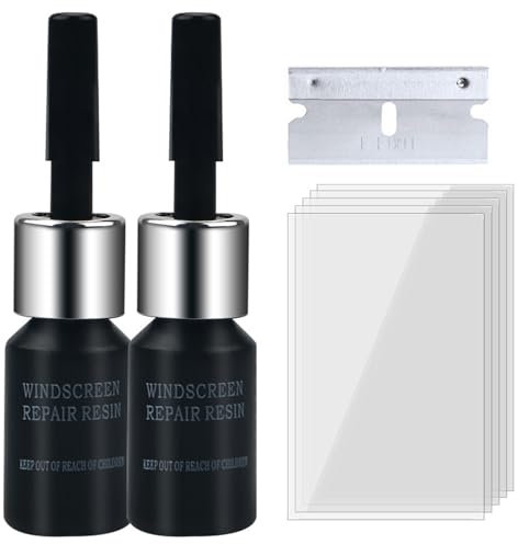 Ynnhik Reparaturset für Windschutzscheibenrisse, Reparaturflüssigkeit für gesprungenes Glas, Glasreparaturflüssigkeit Automotive Nano Fluid Filler, tragbares Windschutzscheiben-Werkzeug für
