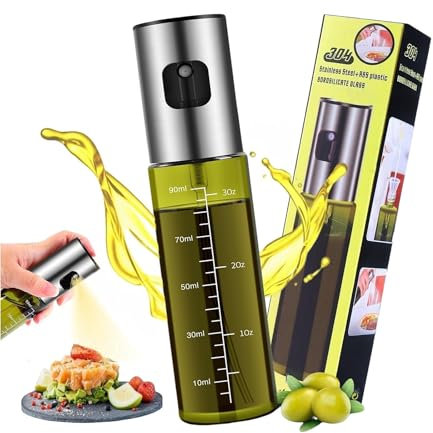 slothbyte Ölsprüher zum Kochen, Öl Sprühflasche | Grünes UV-Schutz Glas Hochwertiger Ölsprüher 100% BPA frei - für Salat, Grillen, Backen in der Küche